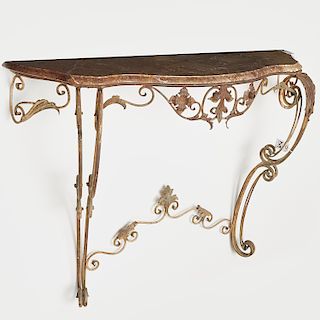 Louis XV style wrought iron bracket console