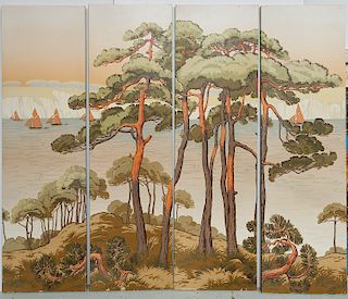 Manner of Zuber, (4) wallpaper panels
