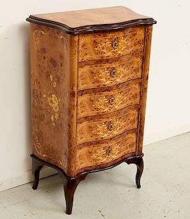 Louis XV style marquetry inlaid lingerie chest