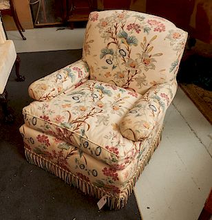 Custom floral upholstered club chair