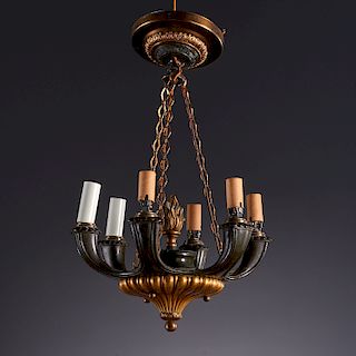 Antique Empire style bronze chandelier