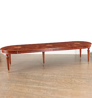 Louis XVI style mahogany extension dining table