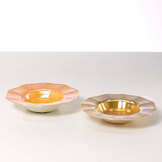 (2) Favrile type glass bowls, incl. Durand