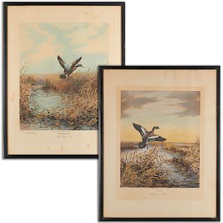 Roland Clark, pair signed duck prints