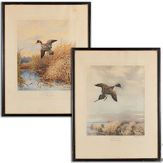 Roland Clark, pair signed duck prints