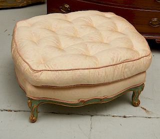 Italian carved and painted ottoman