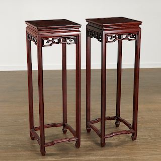 Pair Chinese hardwood stands