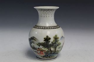 Chinese Famille Rose Porcelain Miniature Vase.