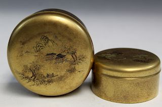Two Chinese Gilt Lacquer Boxes.