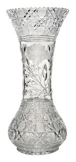 Monumental Cut Glass Vase