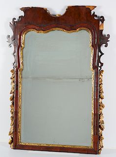 American Chippendale parcel gilt mahogany mirror