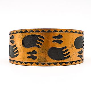 Copper and Bear Claw Cuff Bracelet
