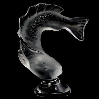 Lalique "Leaping Fish" Crystal Paperweight