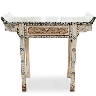 Oriental Bone Veneer Altar Table