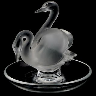 Lalique Swan Crystal Pin/Ashtray