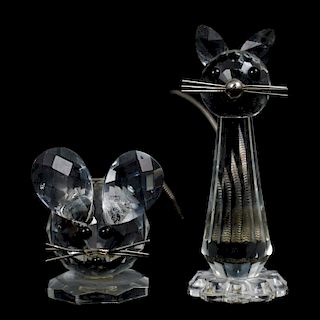 Swarovski Crystal Cat and Mouse Figurine