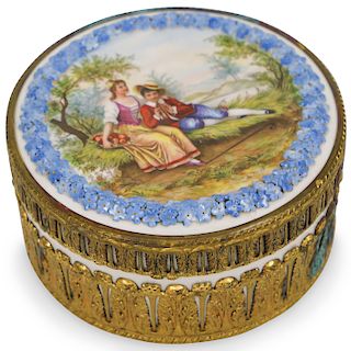 German Hand-Painted Porcelain Box