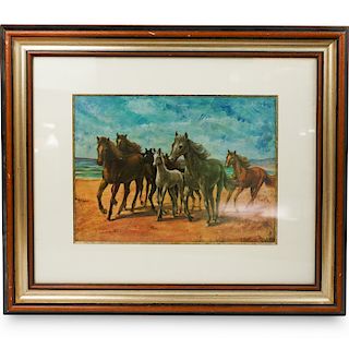 Signed Print of Horses