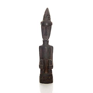 HAND MOLDED AFRICAN TRADITIONAL TRIBAL BRONZE STATUE