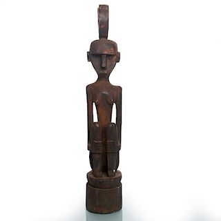 HAND CARVED WOOD AFRICAN FIGURAL SCULPTURE