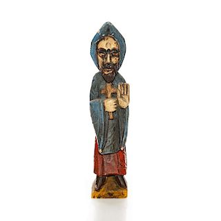 VINTAGE WOODEN CHARACTER STATUE, FRANCISCAN FRIAR