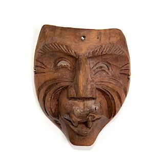 VINTAGE INDONESIAN TRIBAL GROTESQUE HANGING WALL MASK