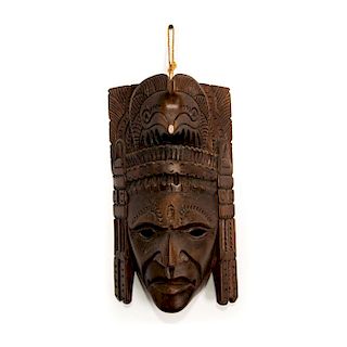 INDIGENOUS AMERICAN STYLE CARVED WOOD MASK