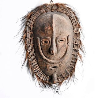 LARGE AFRICAN CARVED WOOD MASK