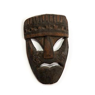 VINTAGE HAND CARVED TRIBAL WOODEN WALL MASK