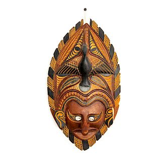 VINTAGE HANDCRAFTED AFRICAN WOODEN WALL MASK