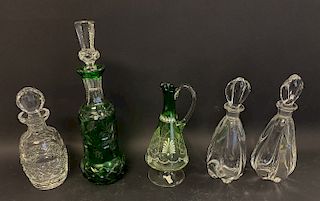 Five Crystal Decanters
