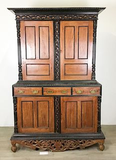 Colonial Ebony & Satinwood Cabinet on Stand