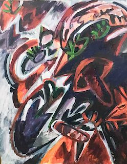 Signed Aida Nelson Oil on Canvas Abstract
