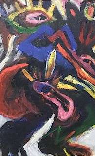 Signed Aida Nelson Oil on Canvas Abstract