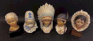 5 Cybis Hand Painted Busts
