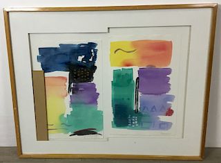 Signed 2 Part Abstract Cityscape
