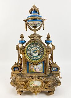 Louis XVI Style Gilt Bronze Mantel Clock