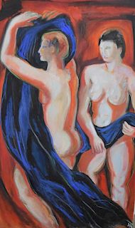 Modernist Nude of Two Woman May Bender