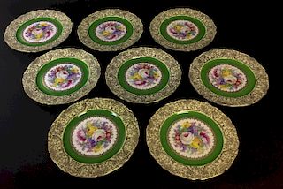 Set of 8 Bohemia Czech Porcelain Dinner Plates