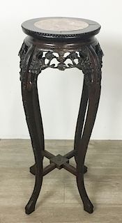 Carved Chinese Marble Top Stand