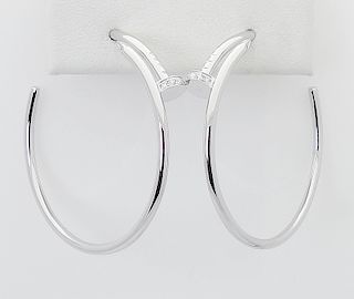 Cartier Juste Un Clou 18k Gold Diamond Hoop Earrings