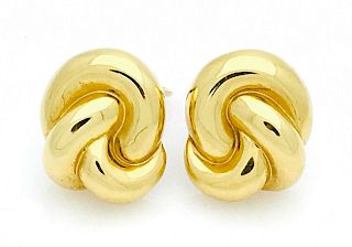 Gucci  18k Yellow Gold 25mm X 22mm Clip-on Earrings