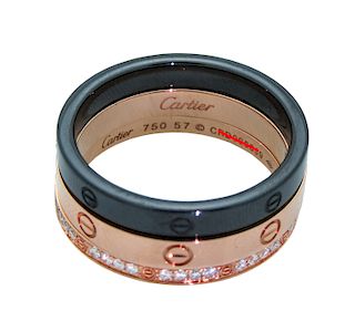 Cartier 18k Rose Gold Titanium Stackable Love  Ring
