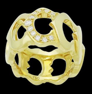 Cartier 18k Yellow Gold .30CTW Diamond Band Ring