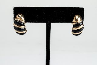 Kabana 14K Yellow Gold & Onyx Earrings