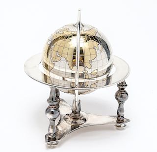 Bulgari Sterling Silver Table Globe, Vintage