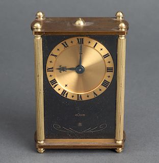 LeCoultre Brass & Enamel Travel Alarm Clock