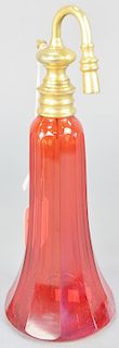 Glass Pigeon Blood atomizer perfume bottle, with atomizer. ht. 10 1/2 in.