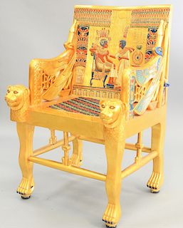Egyptian style armchair, 20th century, ht. 41 in., wd. 29 in.