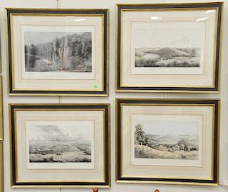 Set of four Edward Beyer (1820-1865) album of Virginia "The Salt Pond", from the salt pond knob taken from nature by Ed Beyer, Rav & Son lithograph, s